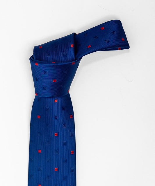 Cravatta Blu Parlamento | Fantasia Rossa