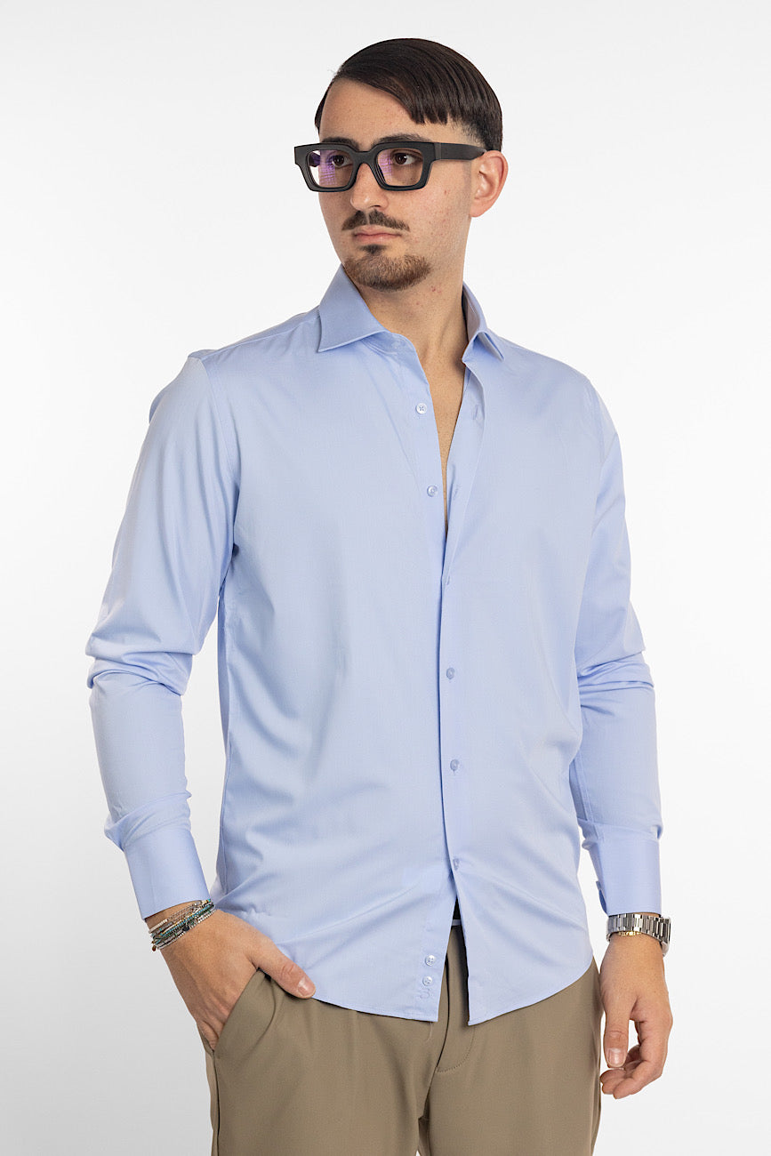 Chemise basique slim sans repassage | Céleste