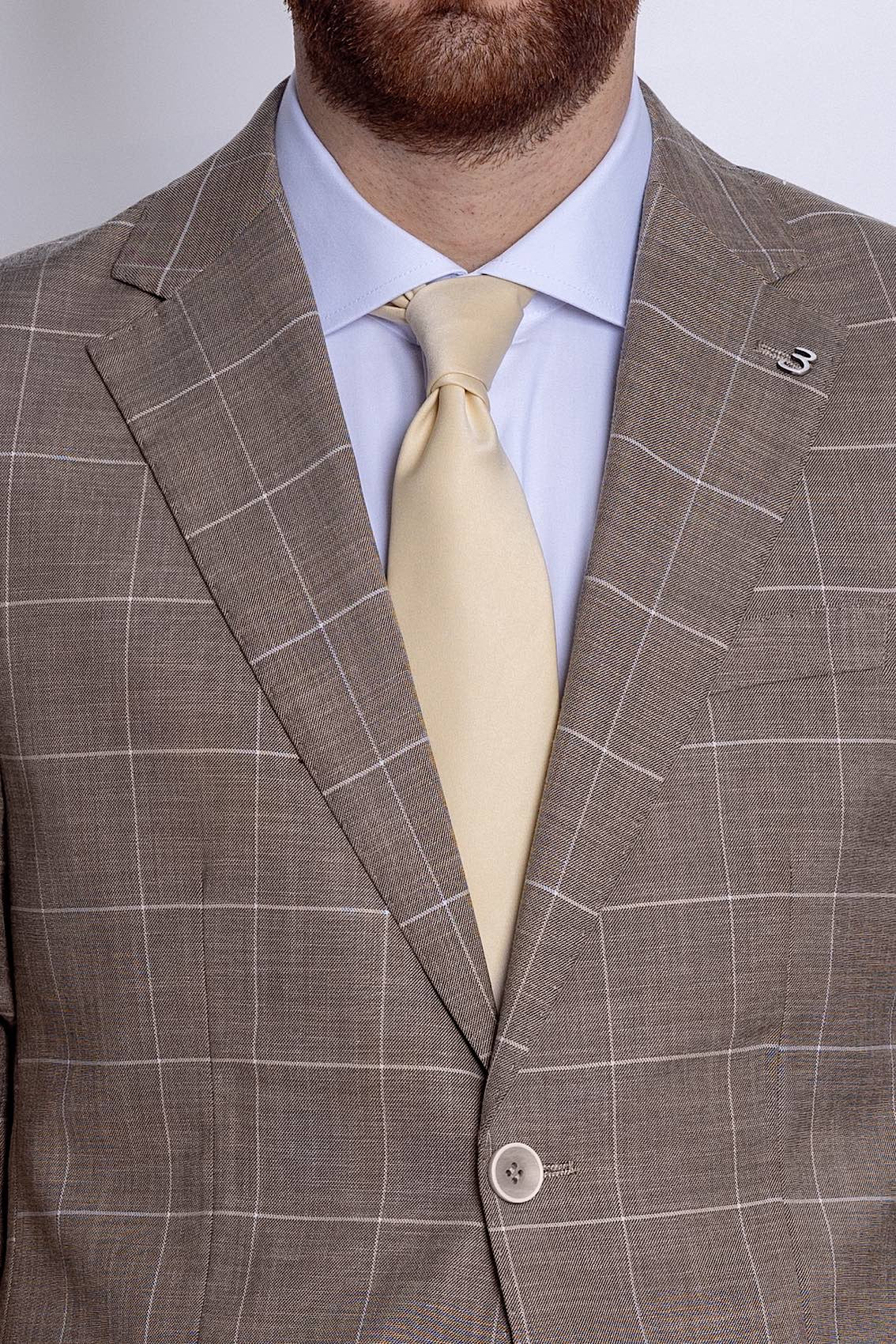 Two Button Prince of Wales Suit | Brownish