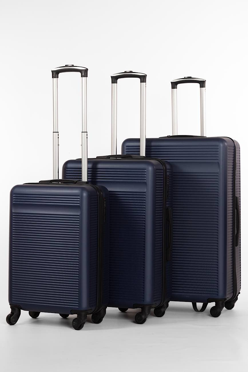 3 valigie europee in PP con maniglia, 400 x 300 x 130 mm, blu 3 valigie europee in PP con maniglia, 400 x 300 x 130 mm, blu