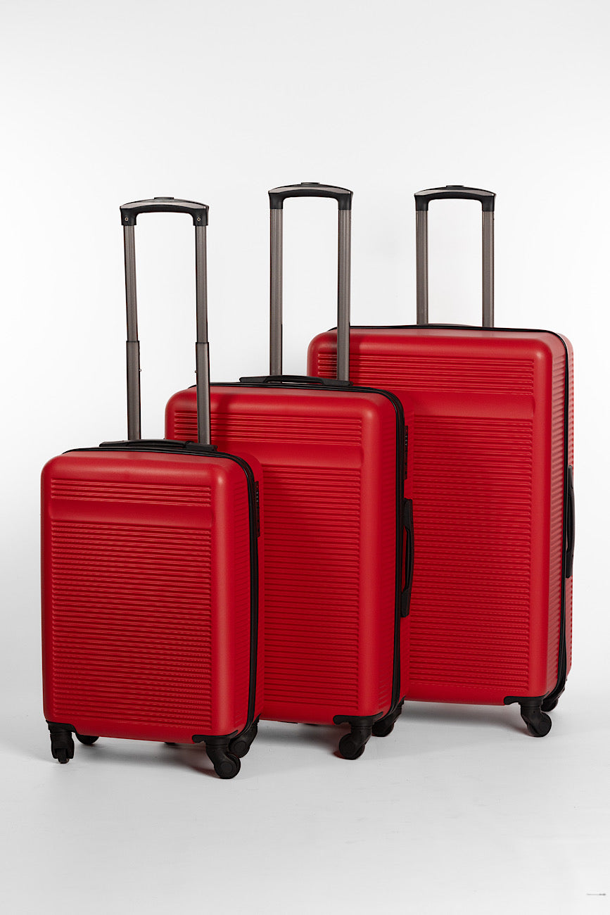 Set 3 Valigie Rigide con Ruote Staccabili | Rosso