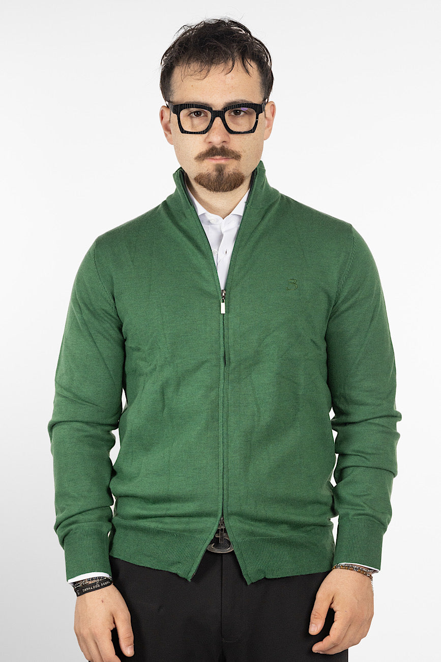 Wool Blend Full Zip Pullover | <tc>"€20 discount on the second"</tc> | Green