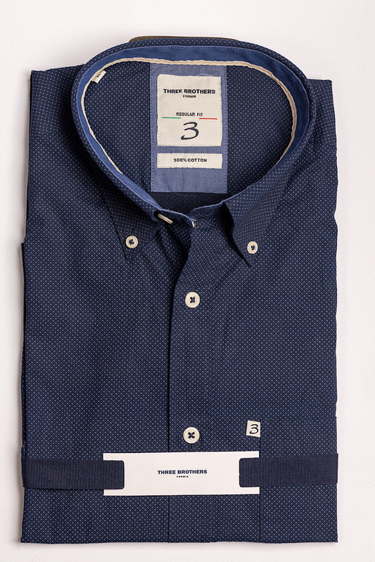 Camicia Poua Celesti su Blu Regular Fit