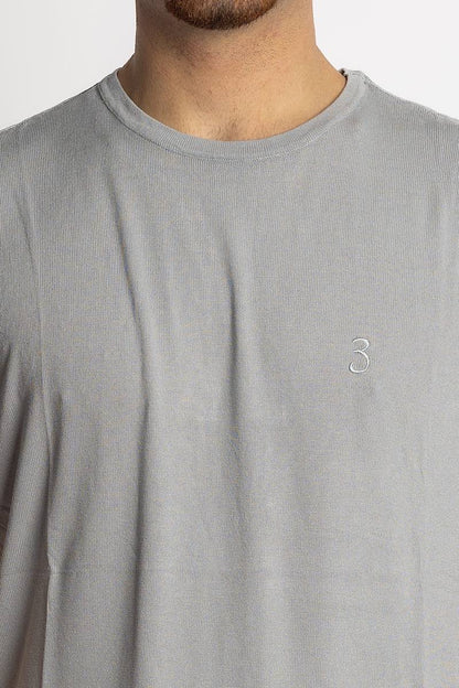 T-Shirt Girocollo Mezza Manica Misto Lino 2 per €30 | Grigia