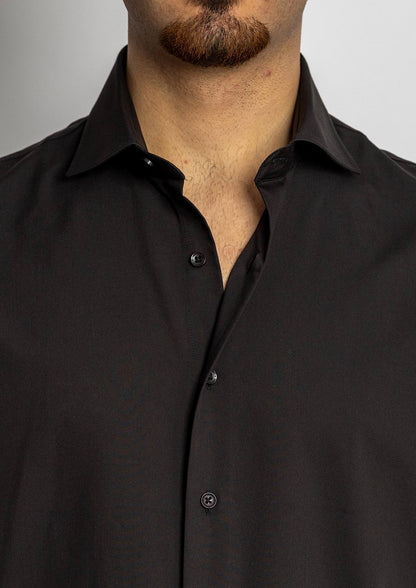 Chemise slim sans repassage | Noir