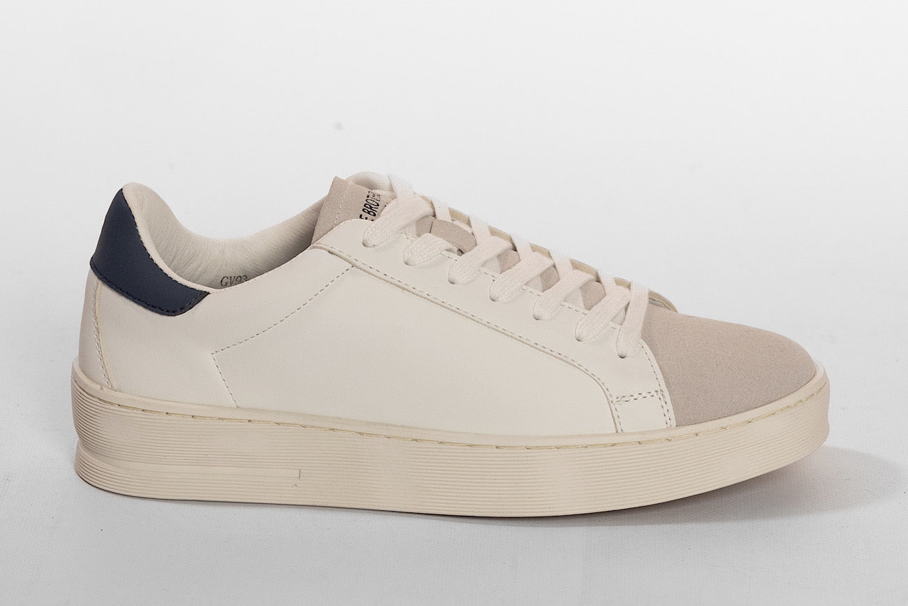 Sneaker Blanche Avec Embout Effet Daim | Bleu