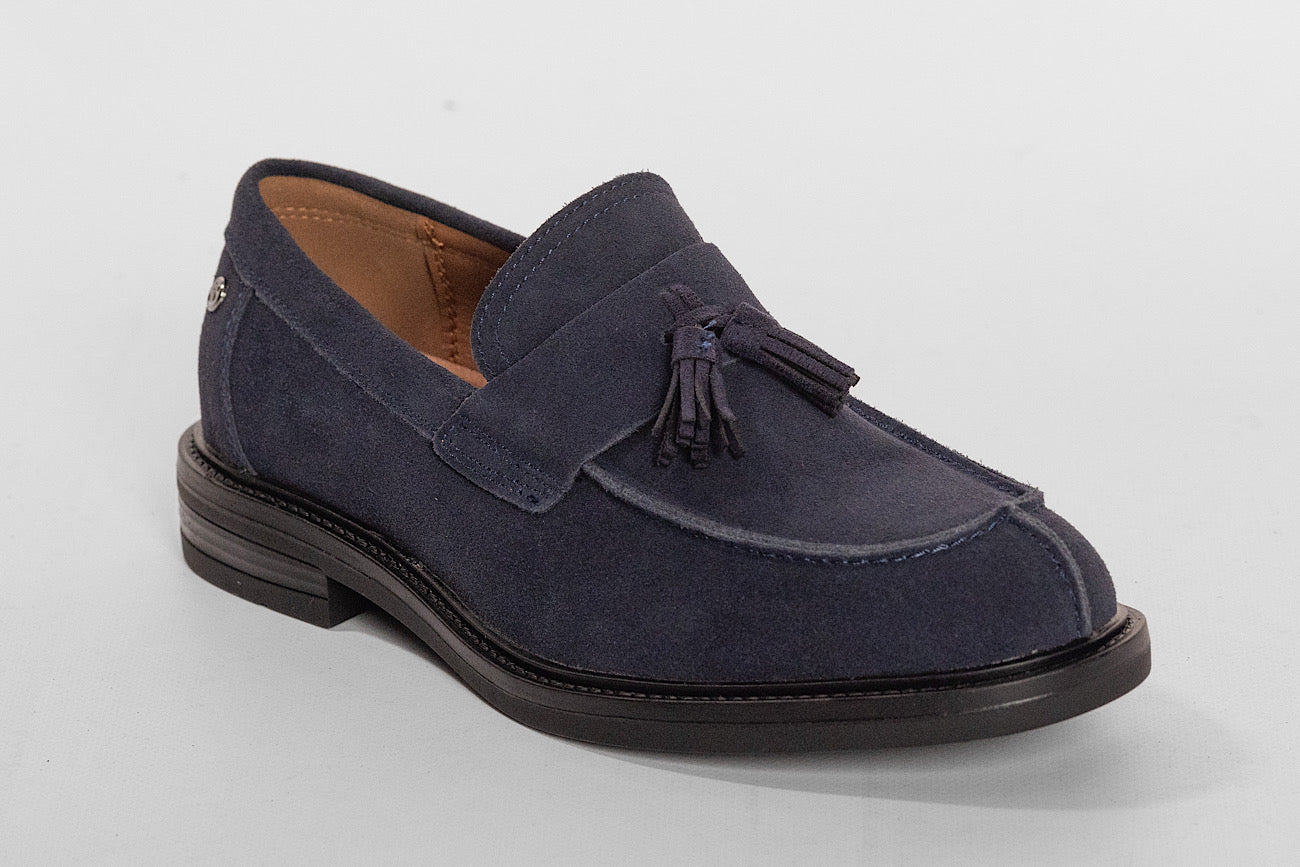 Mocassino in Vera Pelle con Nappine | Blu