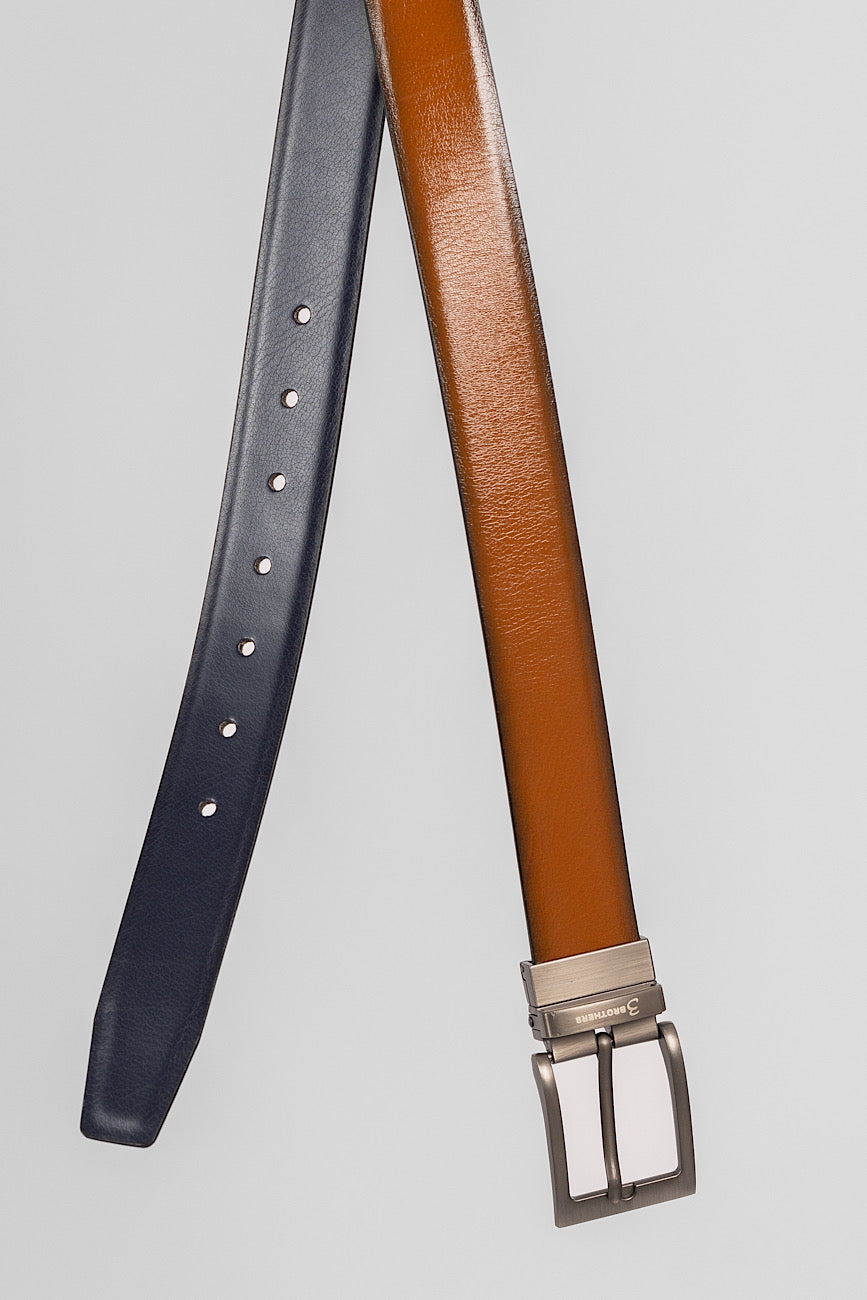 Reversible Belt | Blue and Leather