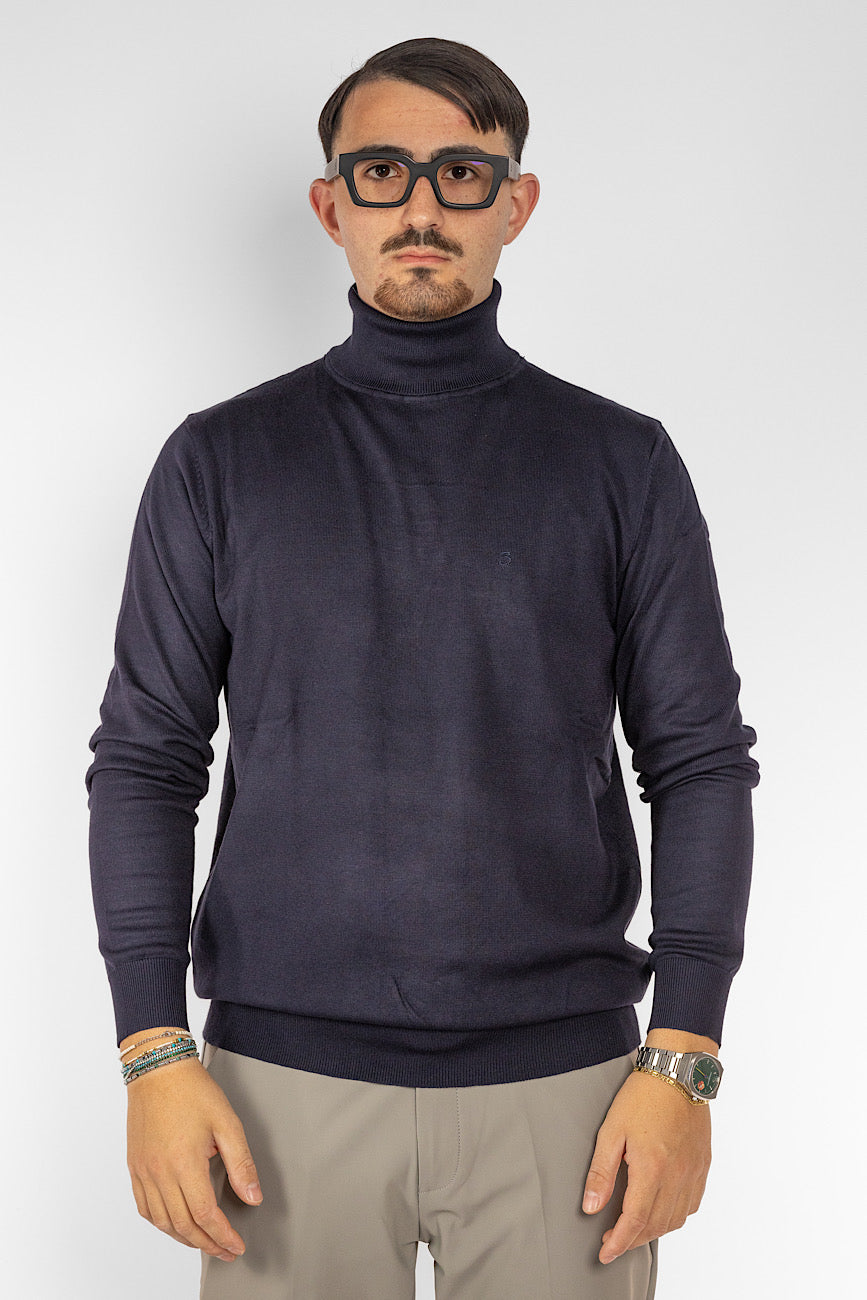 Hochgeschlossener Pullover | 2 + 1 Gratis | Blau