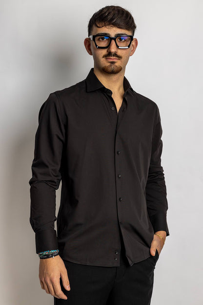 Slim No Iron Shirt | Black