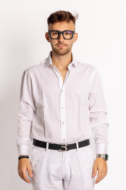 Camisa 100% Algodón Semi Slim | Blanco