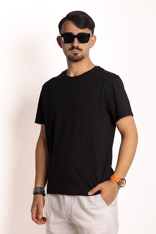 T-Shirt Mezza Manica 100% Cotone Basic Logo in Tinta 2 per €20 | Nero 92