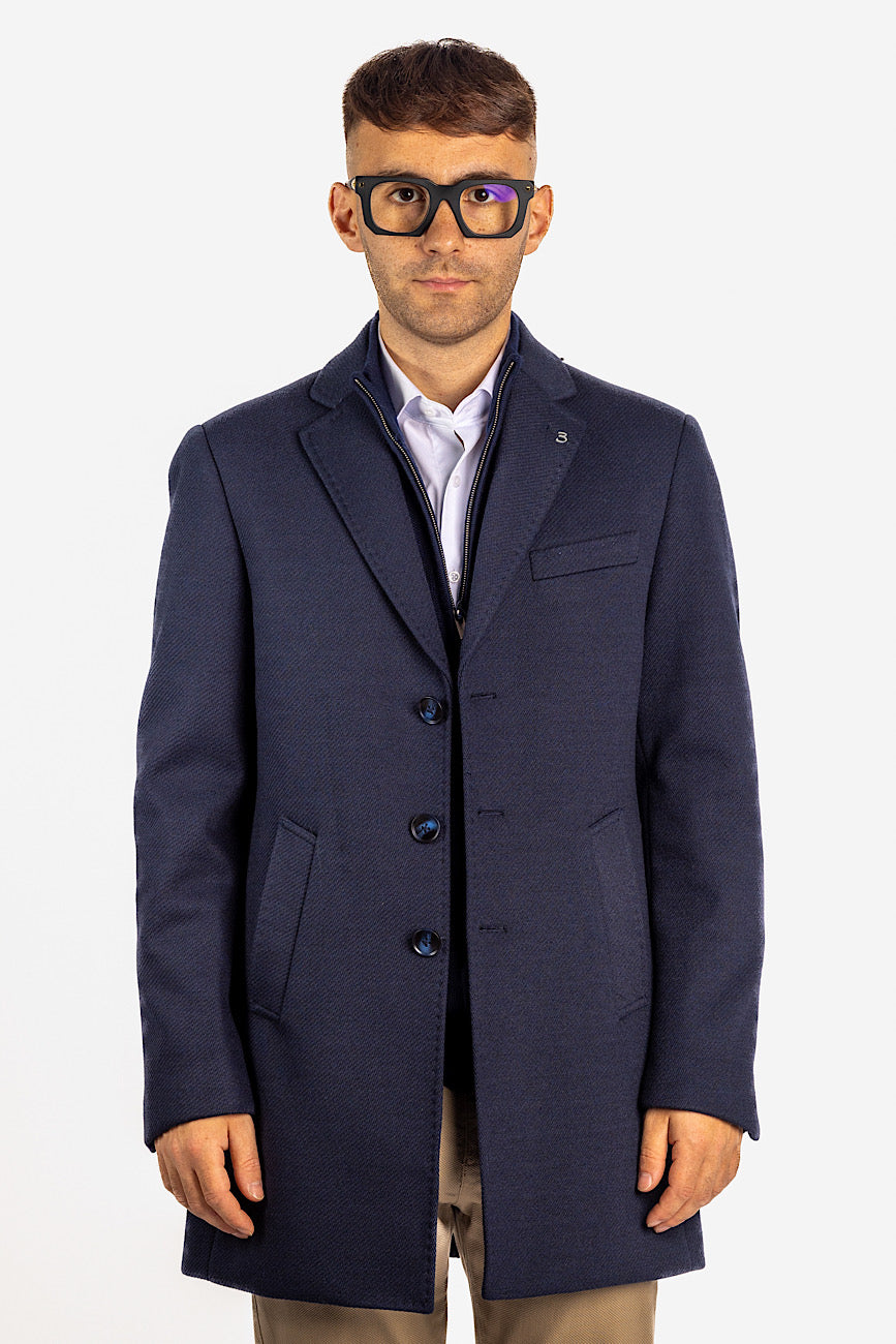 Herringbone Coat | Blue