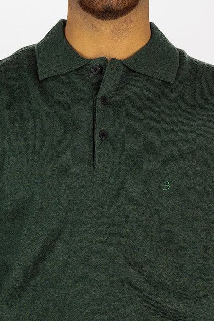 Wool Blend Polo Pullover<tc>"€20 discount on the second"</tc> | Forest Green 12