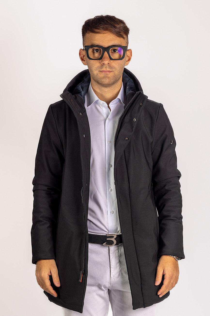 Parka Tessuto RRD Impermeabile | Taglie Extra | Nero