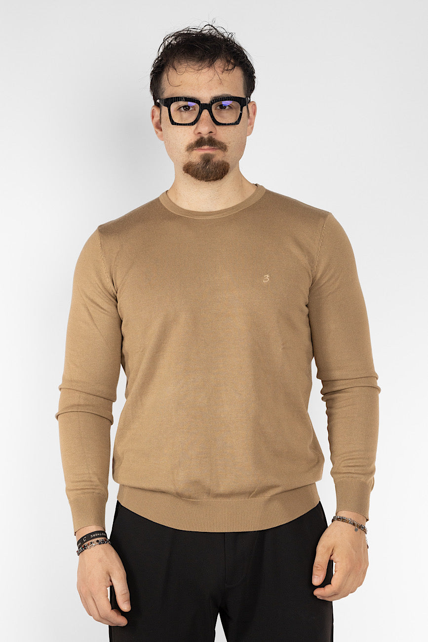 Pullover mit Rundhalsausschnitt | 2 + 1 Gratis | Beige