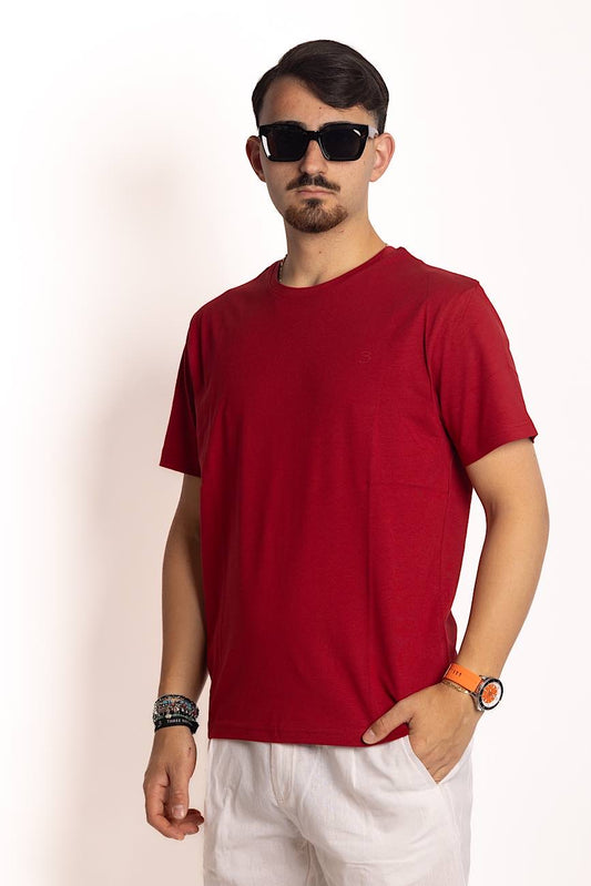 T-Shirt Mezza Manica 100% Cotone Basic Logo in Tinta 2 per €20 | Bordeaux 41