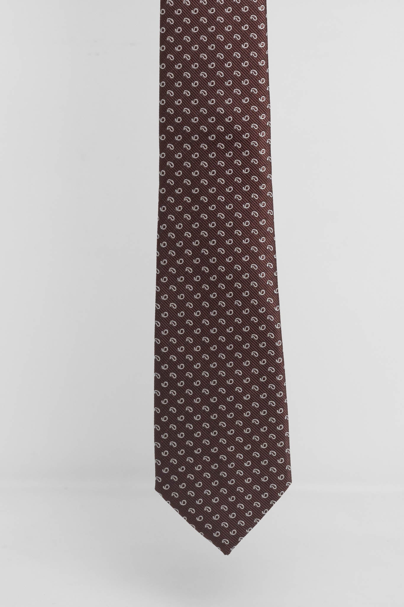 Cravatta Tre Pieghe Fantasia Cashmere Fondo Marrone e Beige | 2 Per €20