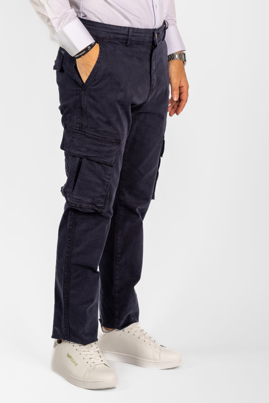 Pantalone Cargo Semi Slim | 2 per €40 | Blu