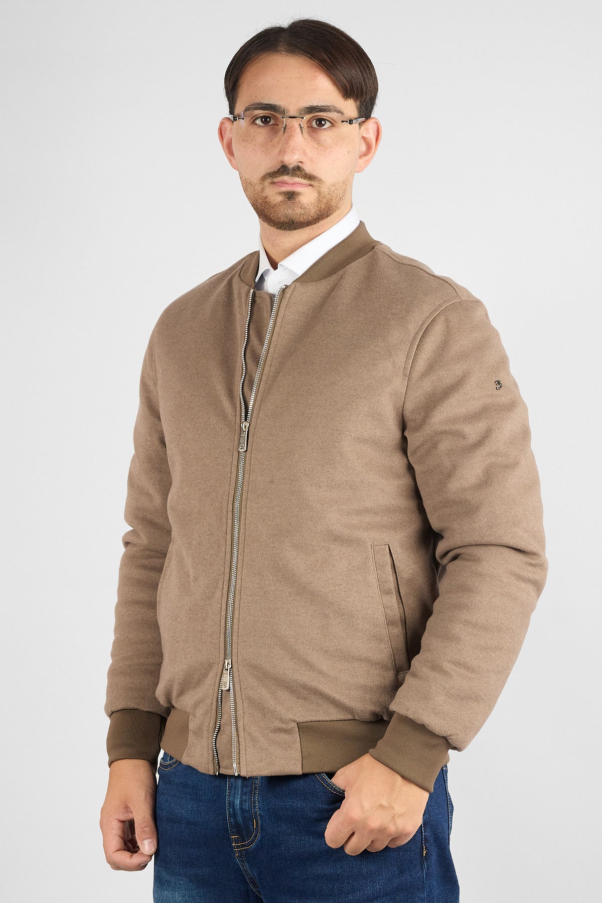 Bomber College Effetto Lana 102 | Kaki