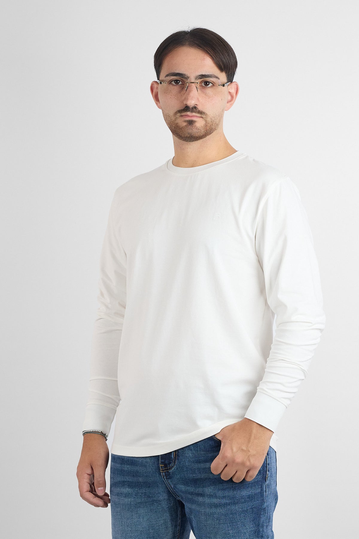 T-Shirt M/L Jersey di Cotone 66404 | 2 per €40 | Bianco