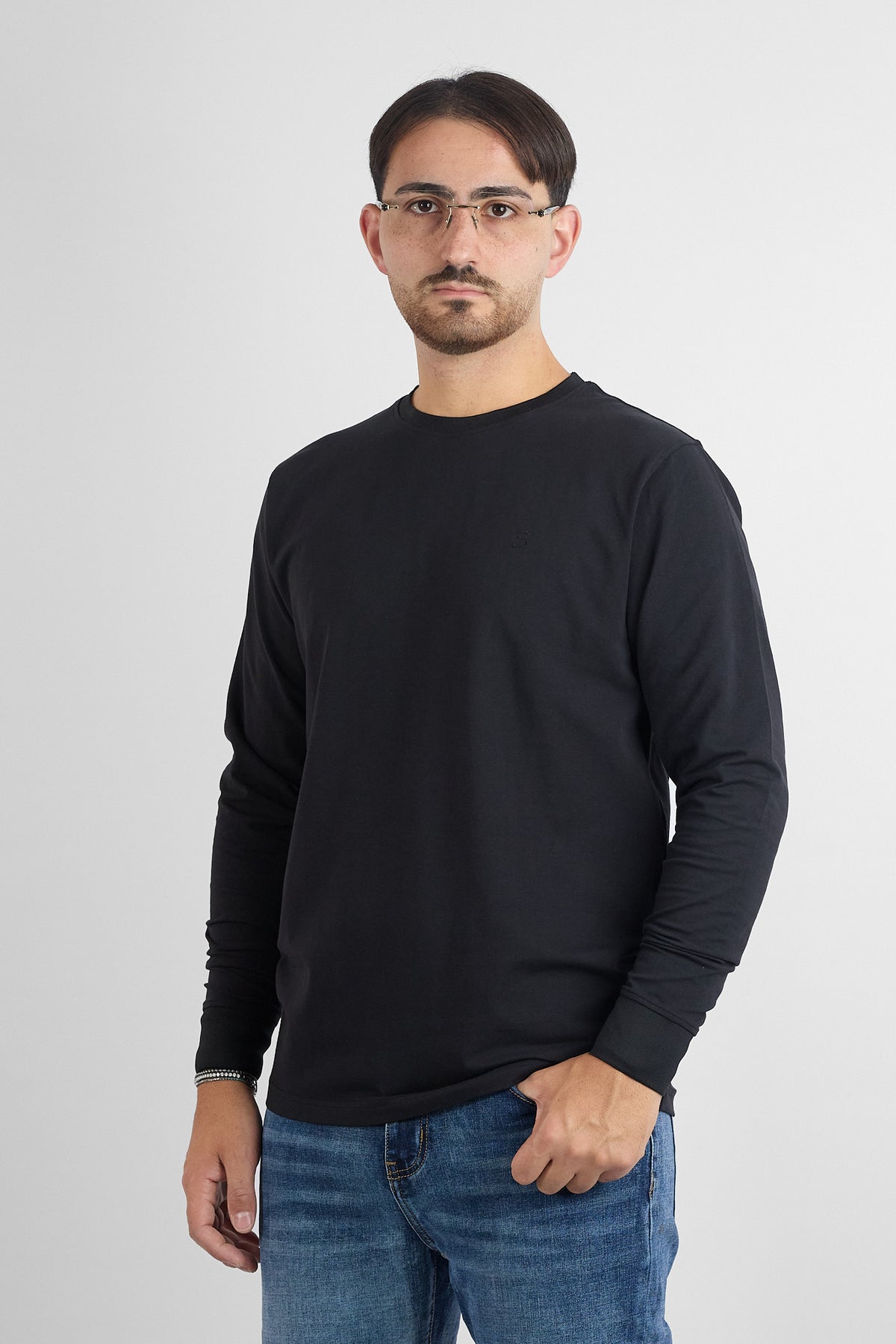 T-Shirt M/L Jersey di Cotone 66404 | 2 per €40 | Nero