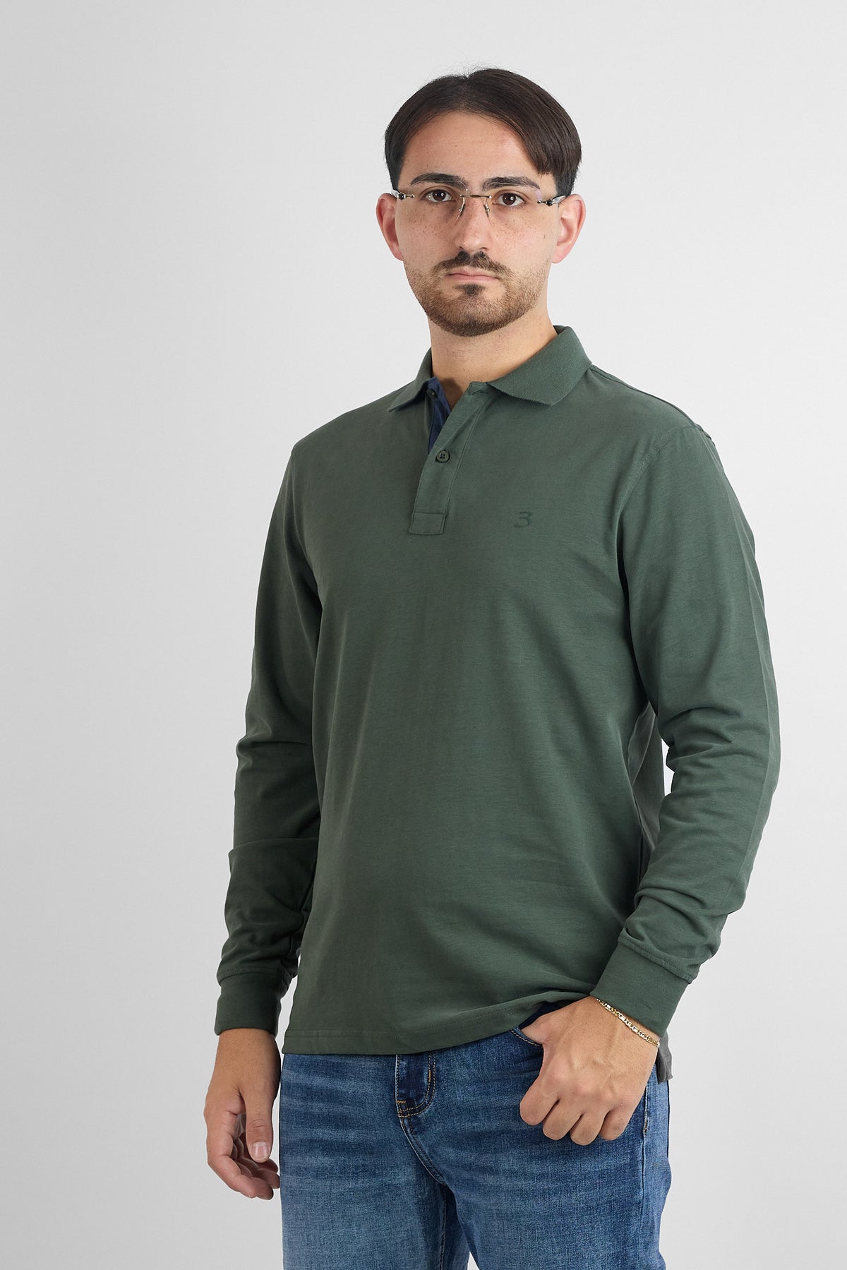 Polo M/L Jersey di Cotone 66481 | 2 per €50 | Verde Militare 74