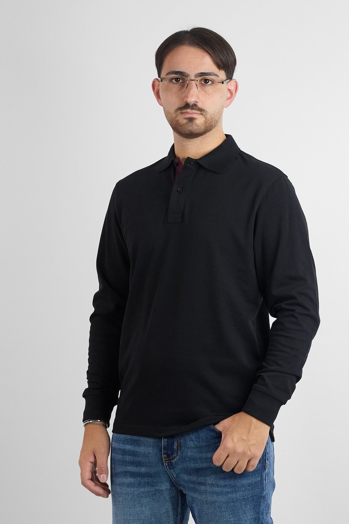 Polo M/L Jersey di Cotone 66481 | 2 per €50 | Nero 92