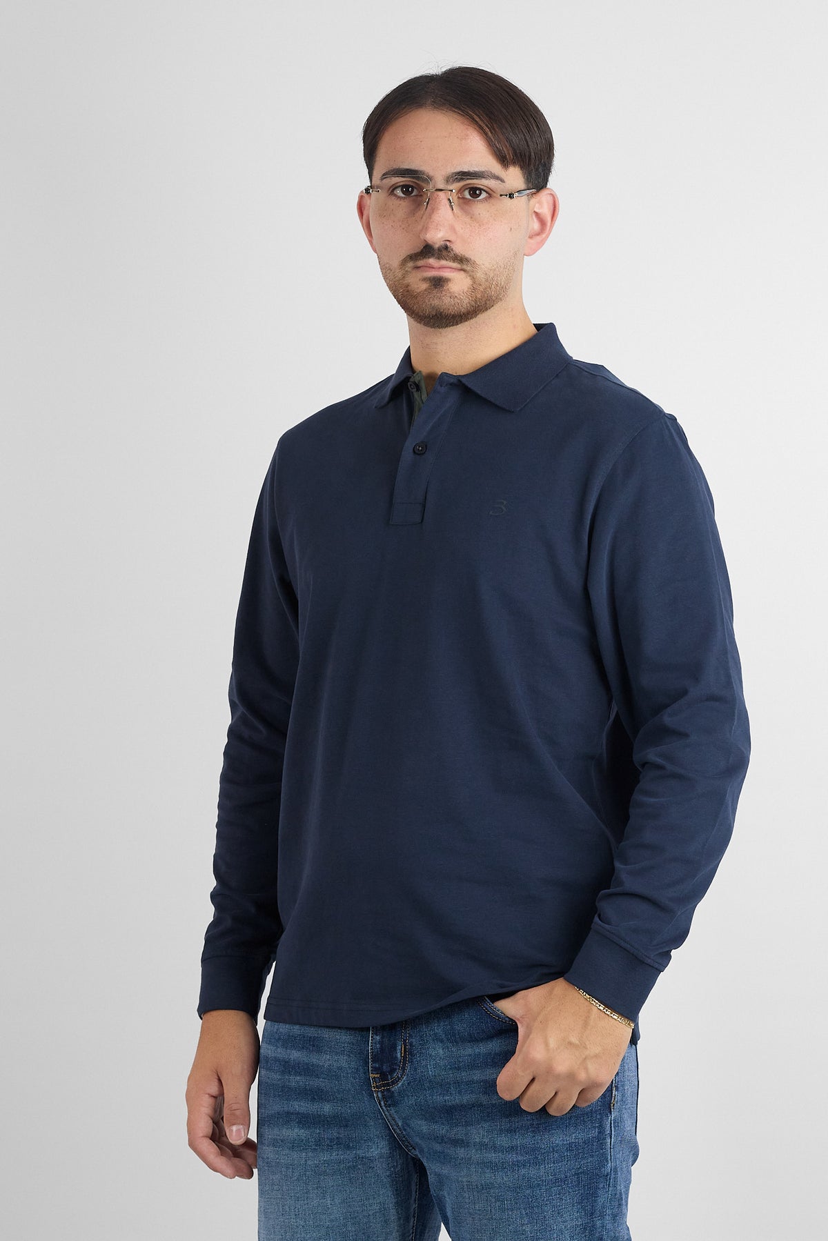 Polo M/L Jersey di Cotone 66481 | 2 per €50 | Blu 61