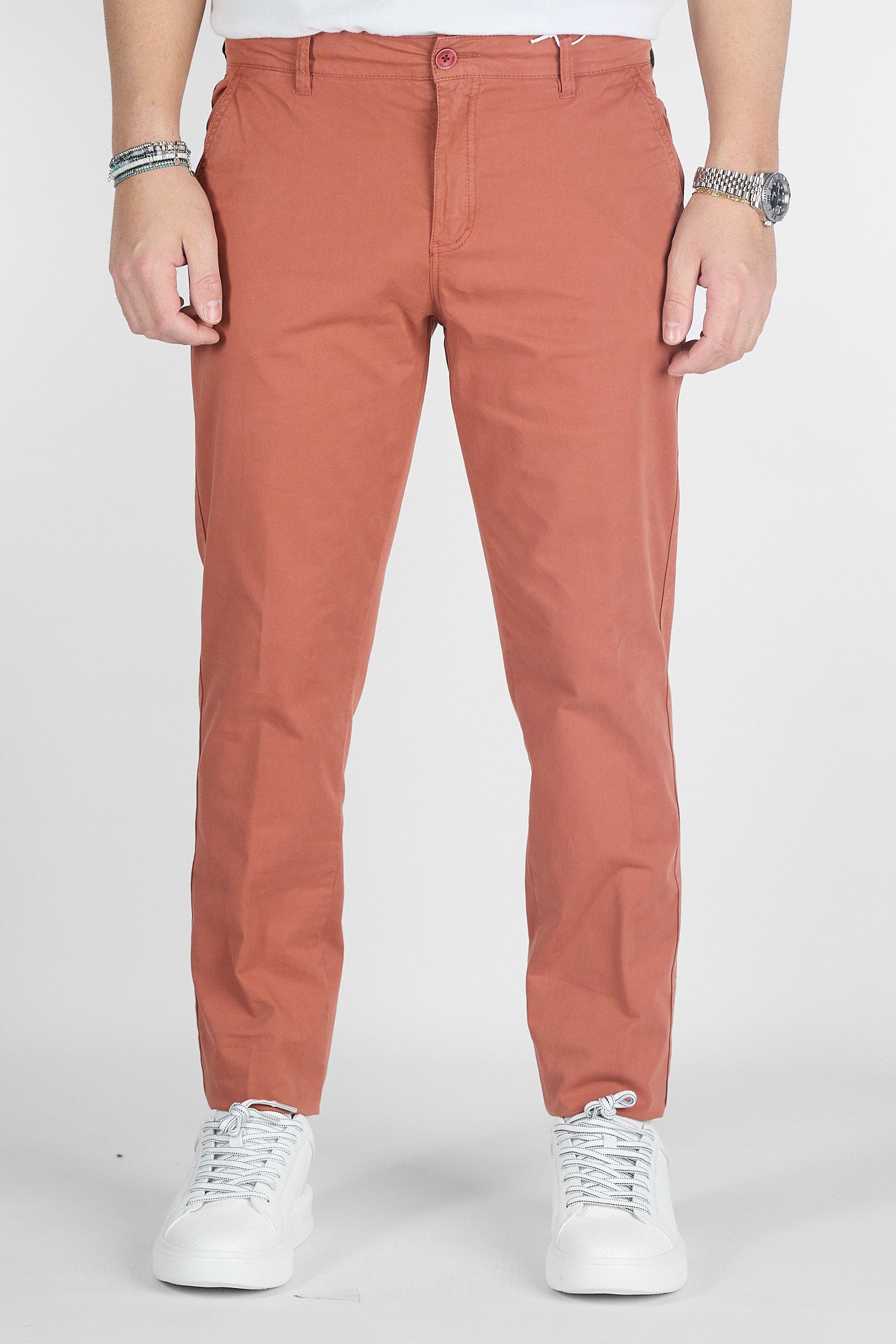 Pantalone Basic Slim B011 | 2 per €50 | Corallo