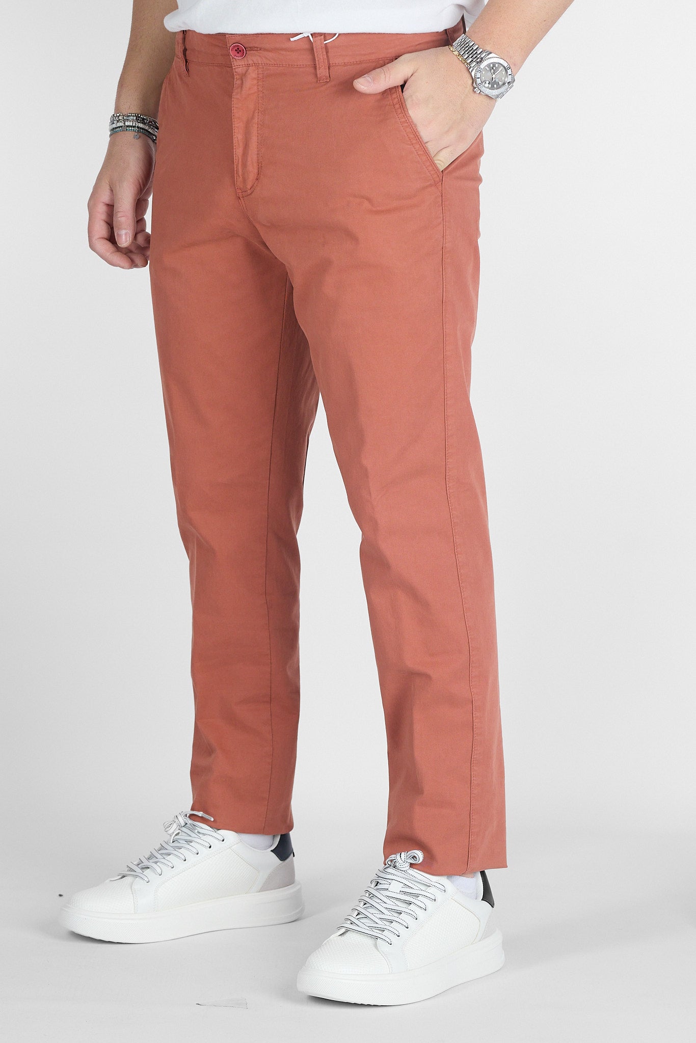 Pantalone Basic Slim B011 | 2 per €50 | Corallo