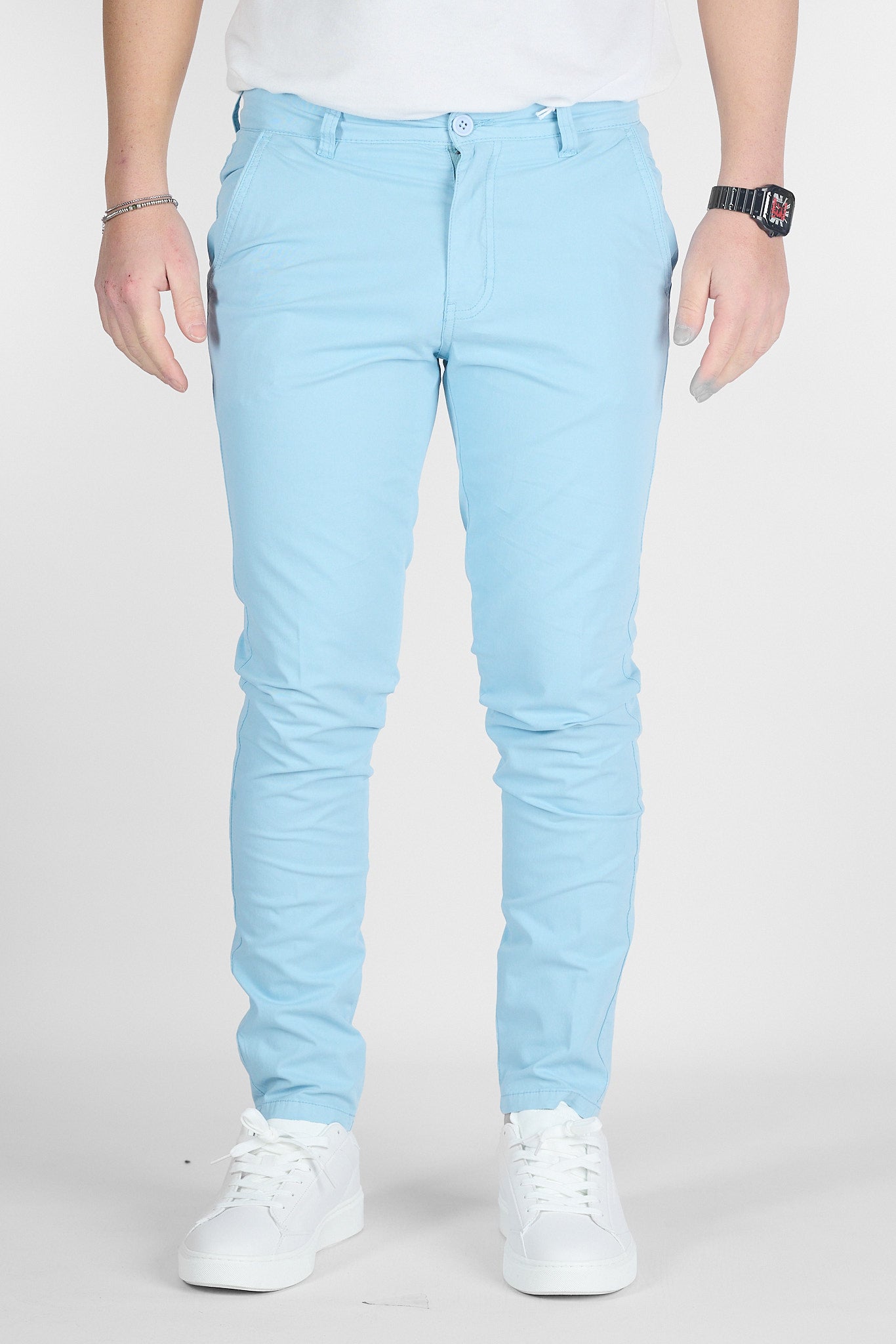 Pantalone Capri Basic in Cotone 009 | 2 per €50 | Celeste