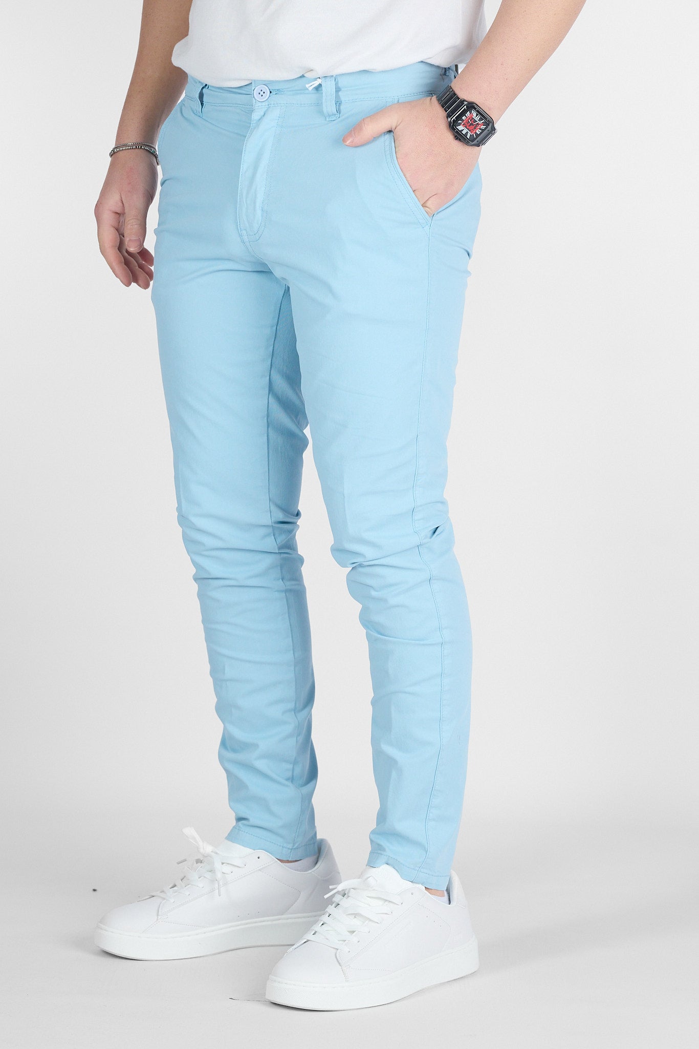 Pantalone Capri Basic in Cotone 009 | 2 per €50 | Celeste