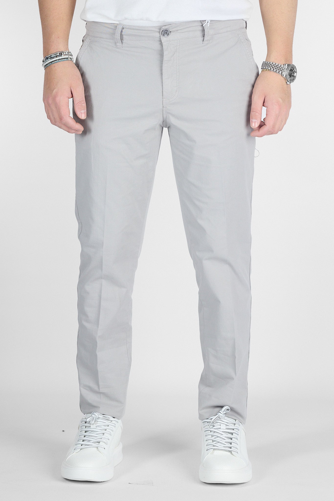 Pantalone Basic Slim B011 | 2 per €50 | Grigio Perla