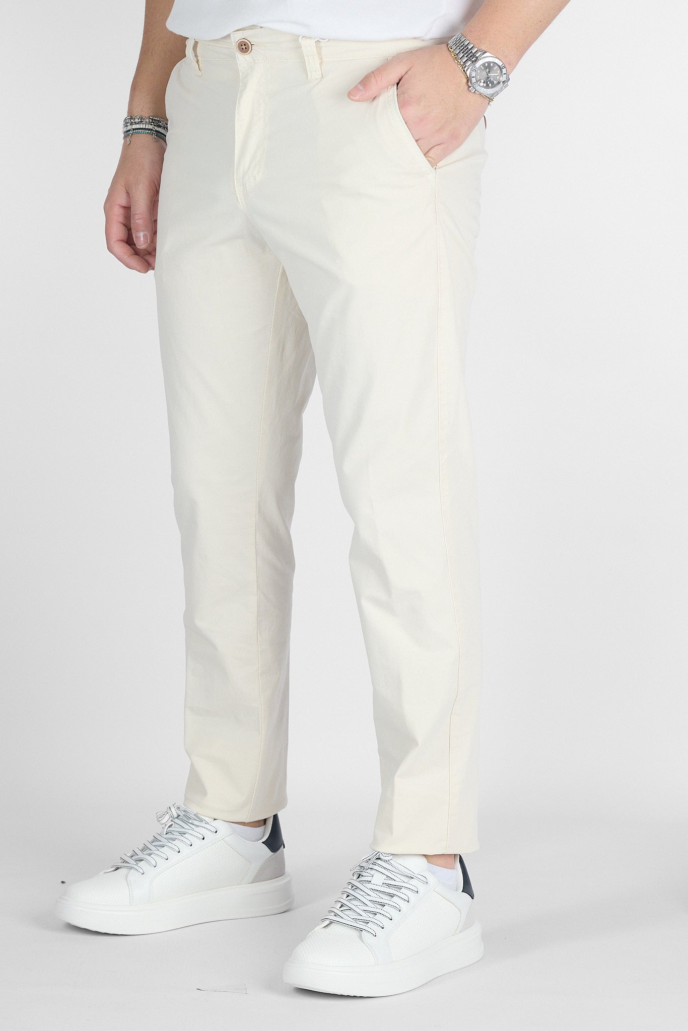 Pantalone Basic Slim B011 | 2 per €50 | Sabbia