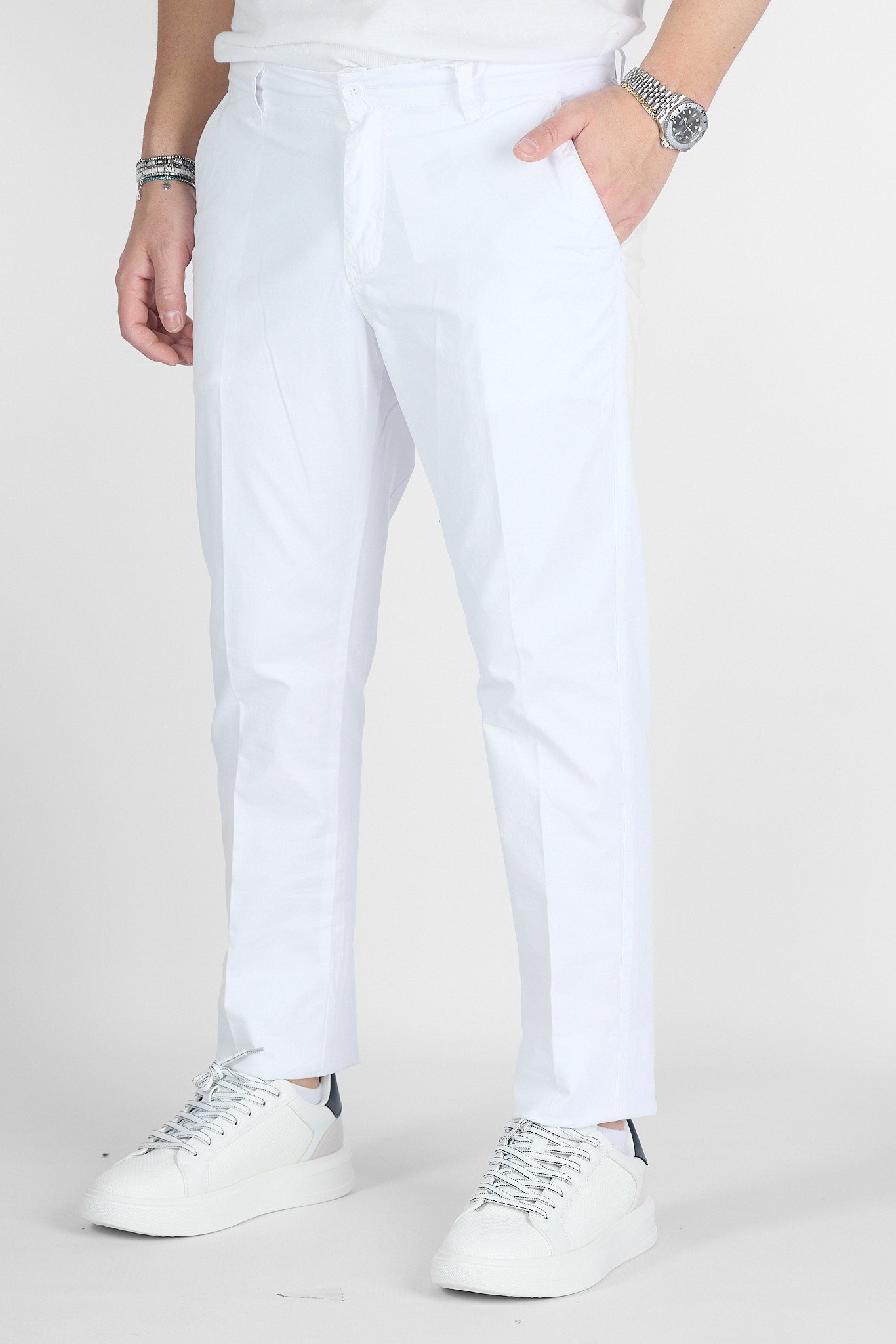 Pantalone Basic Slim B011 | 2 per €50 | Bianco