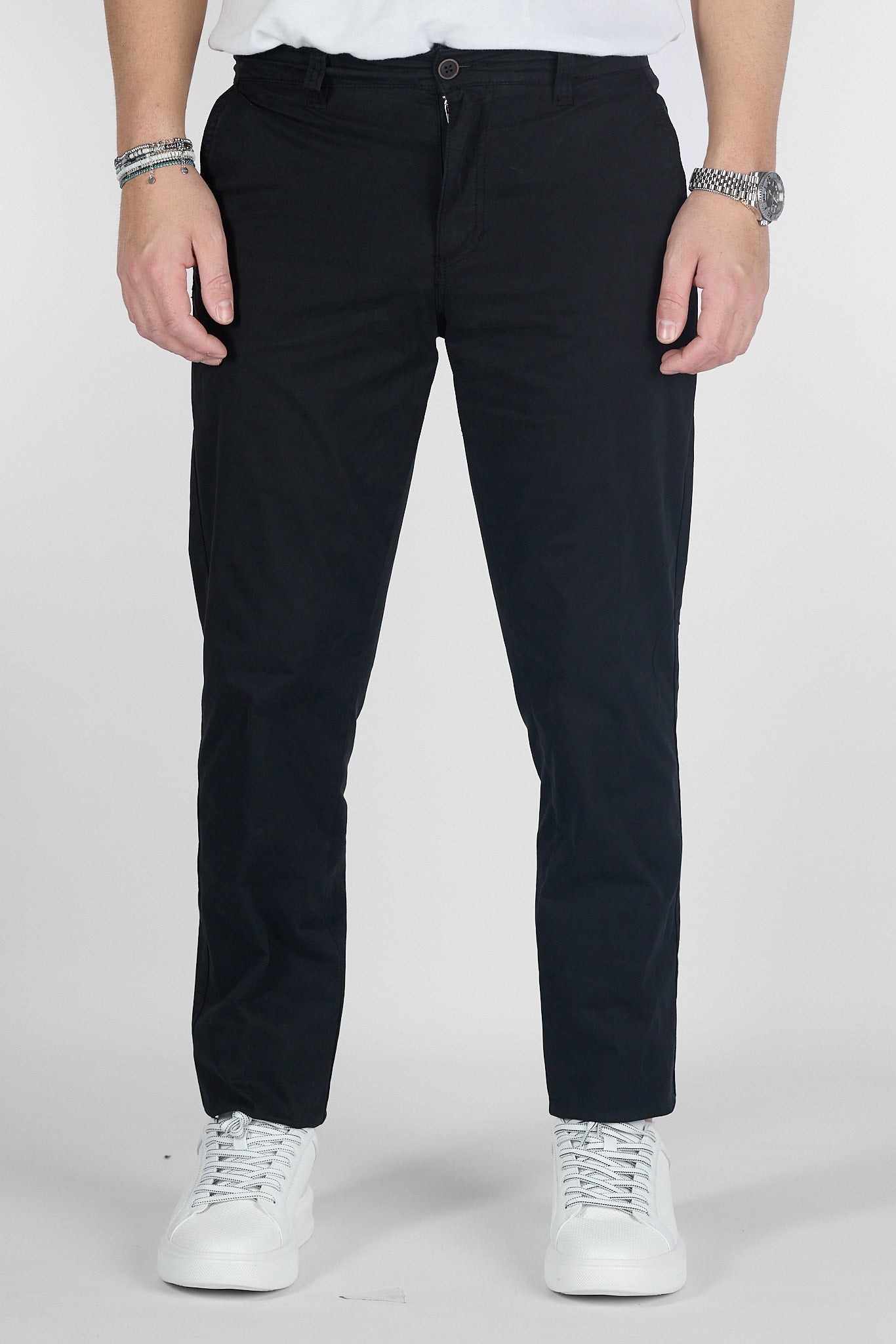 Pantalone Basic Slim B011 | 2 per €50 | Nero