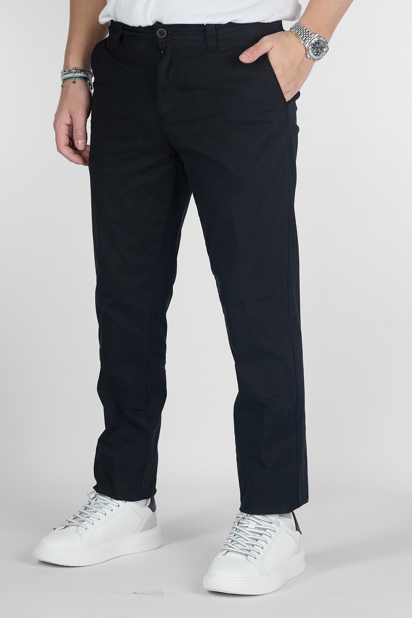 Pantalone Basic Slim B011 | 2 per €50 | Nero