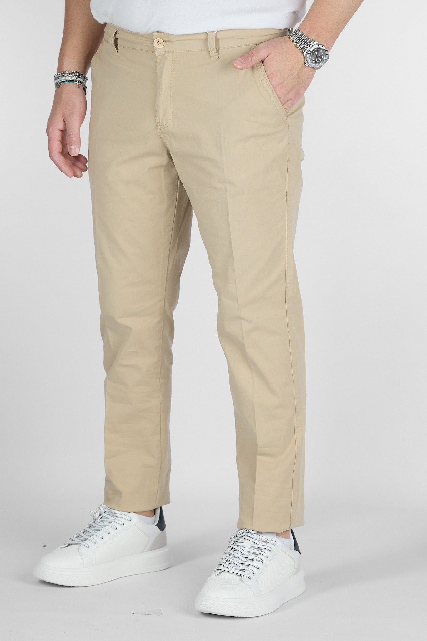 Pantalone Basic Slim B011 | 2 per €50 | Cappuccino