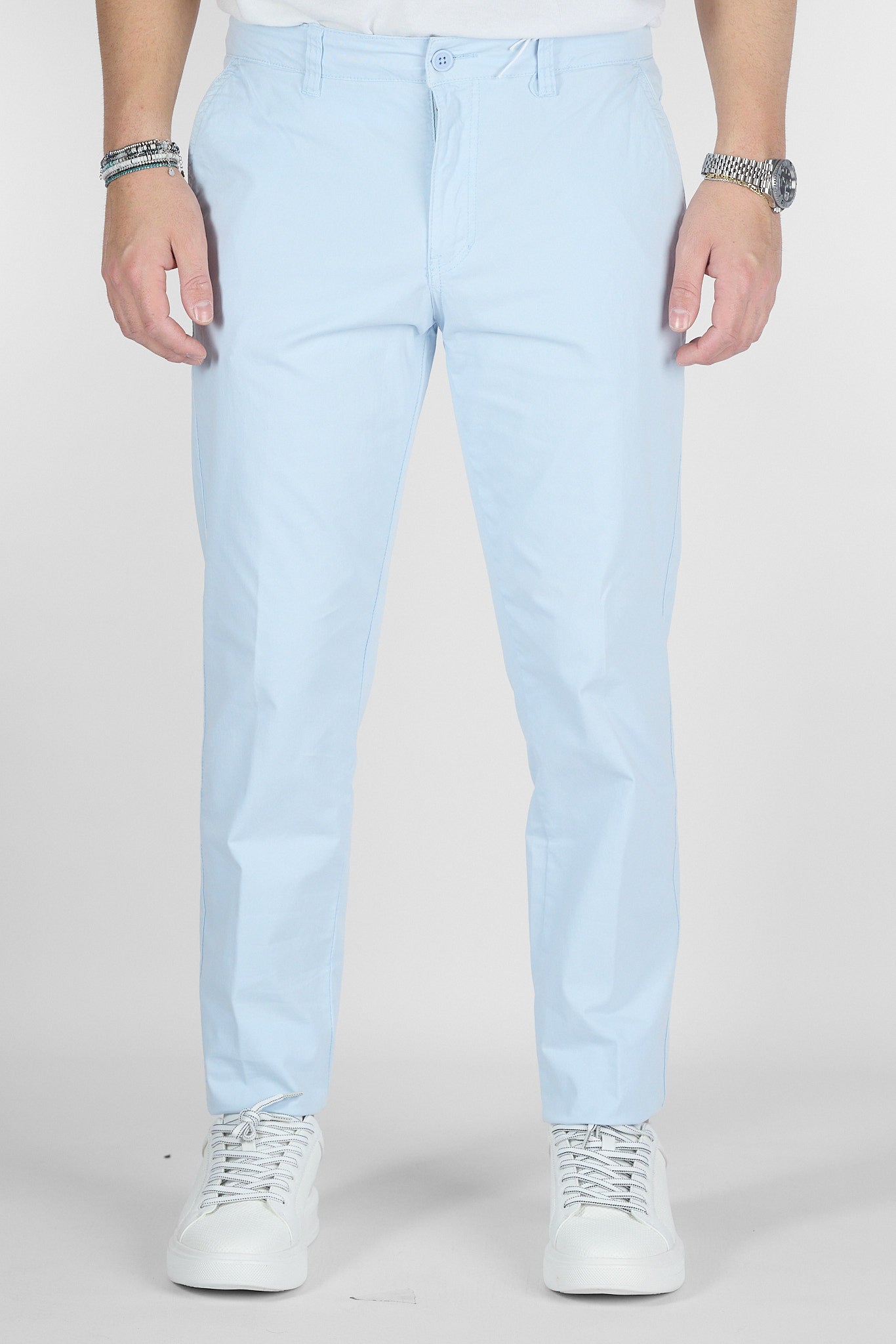 Pantalone Basic Slim B011 | 2 per €50 | Celeste Chiaro