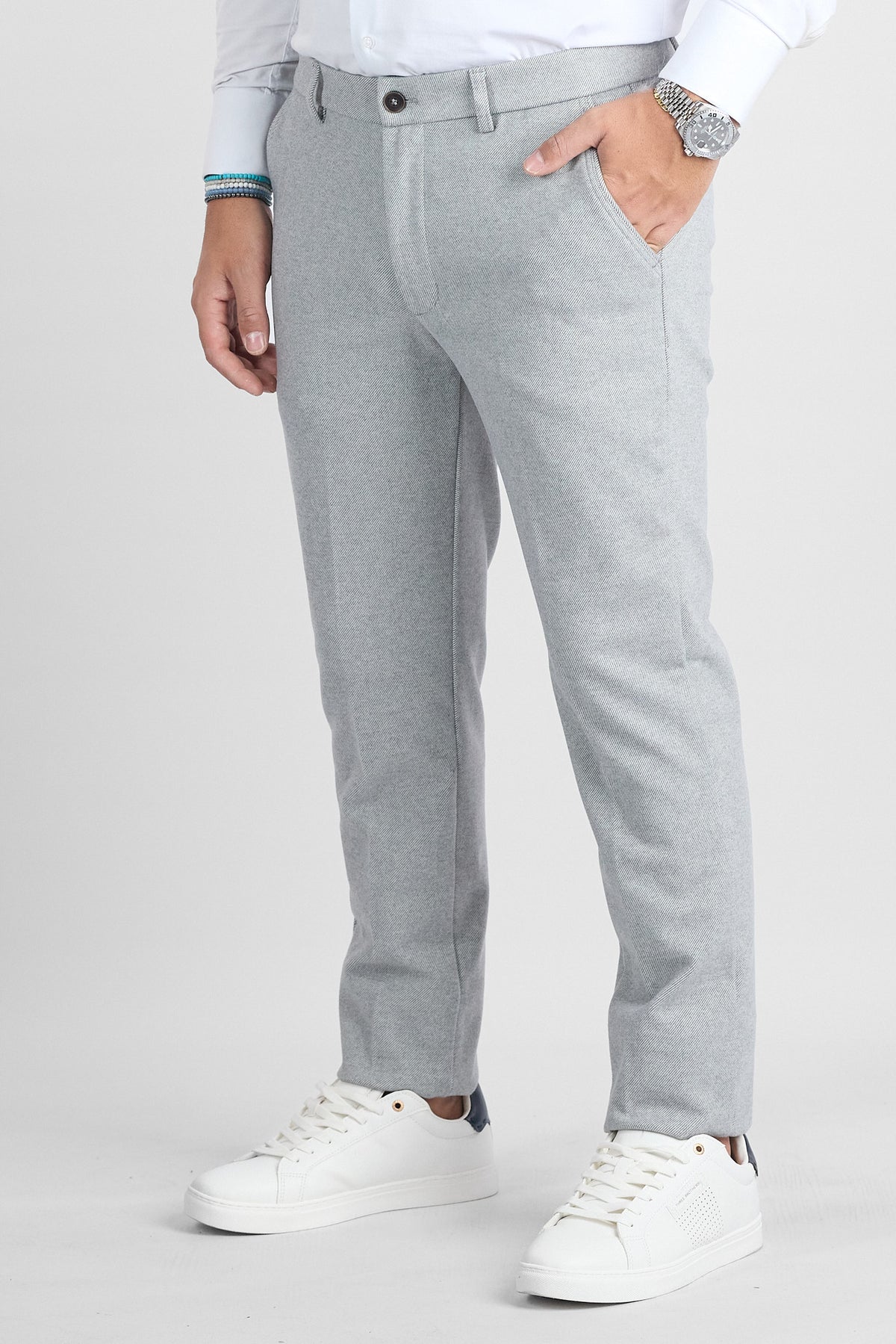 Pantalone Effetto Lana Slim 101P | 2 per €60 | Grigio