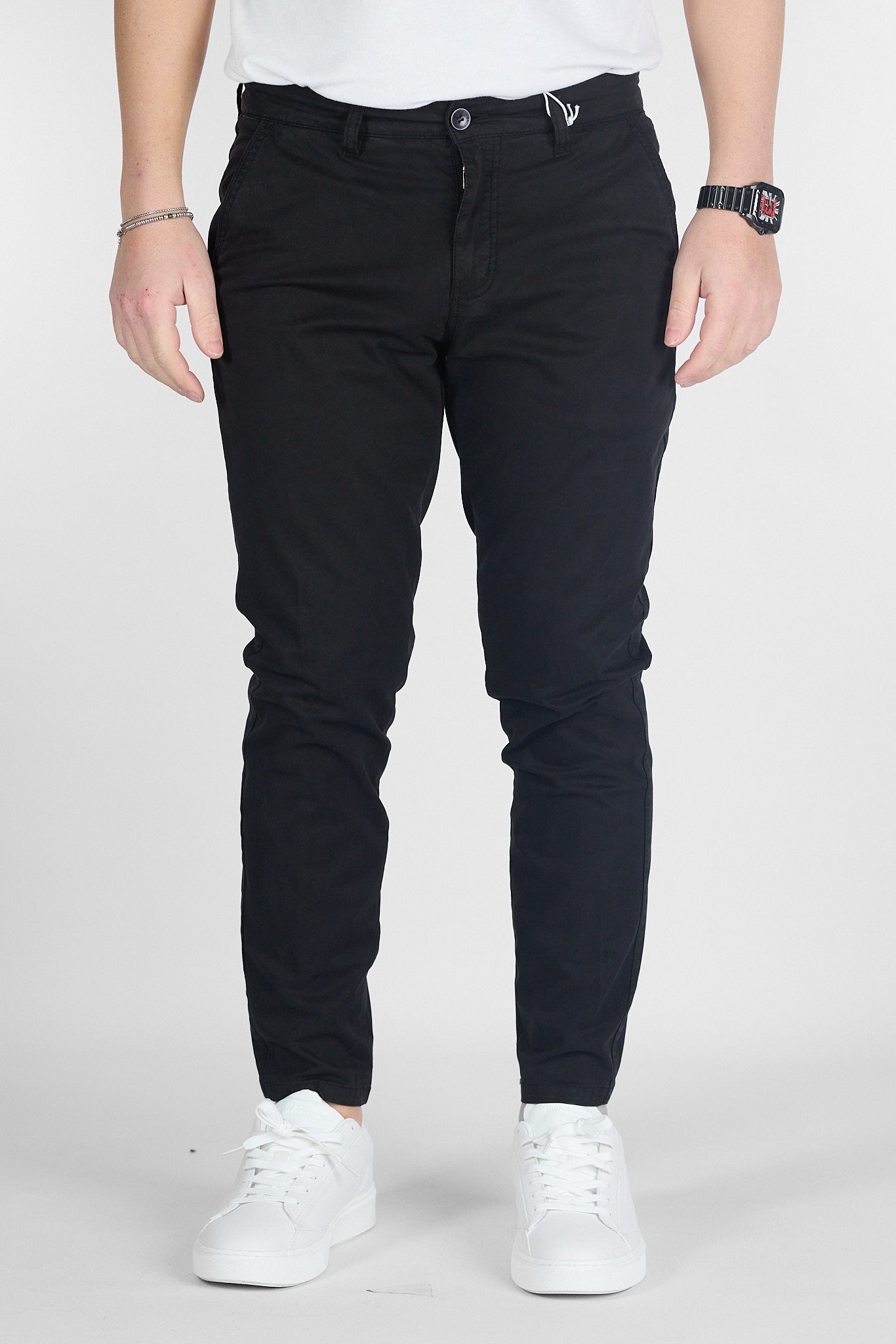 Pantalone Capri Basic in Cotone 009 | 2 per €50 | Nero