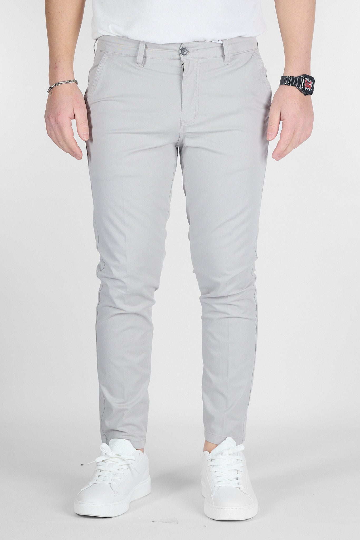 Pantalone Capri Basic in Cotone 009 | 2 per €50 | Grigio Perla