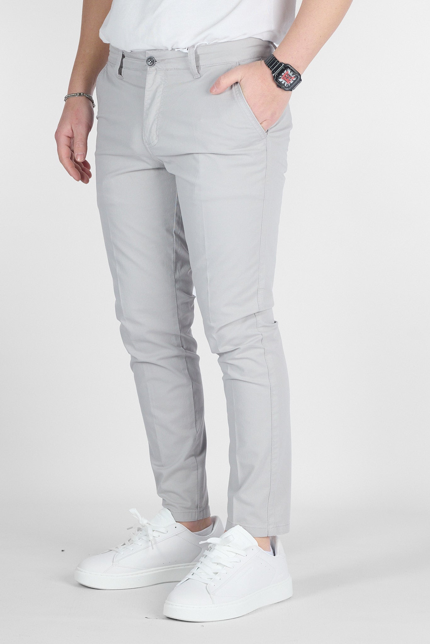 Pantalone Capri Basic in Cotone 009 | 2 per €50 | Grigio Perla