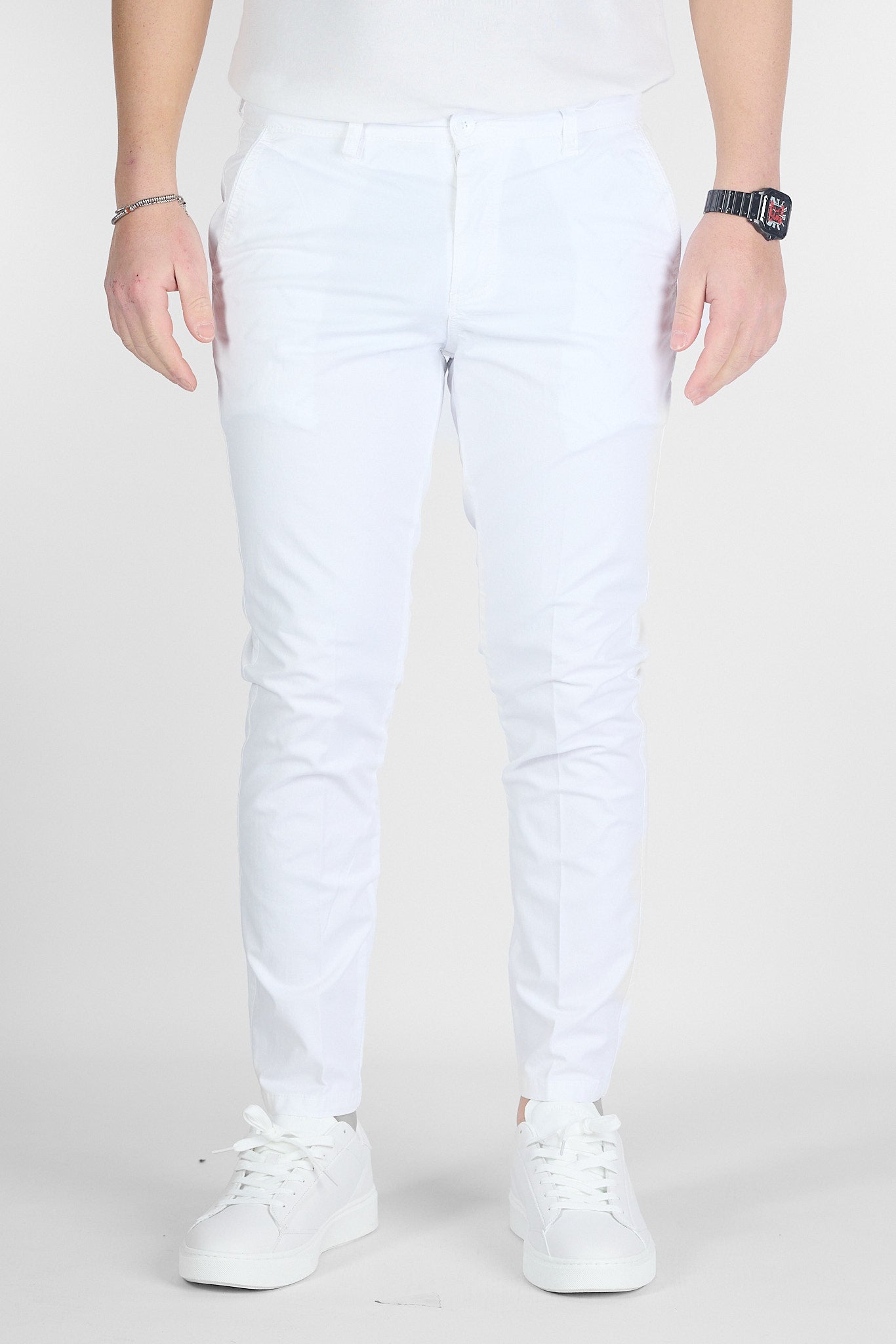 Pantalone Capri Basic in Cotone 009 | 2 per €50 | Bianco