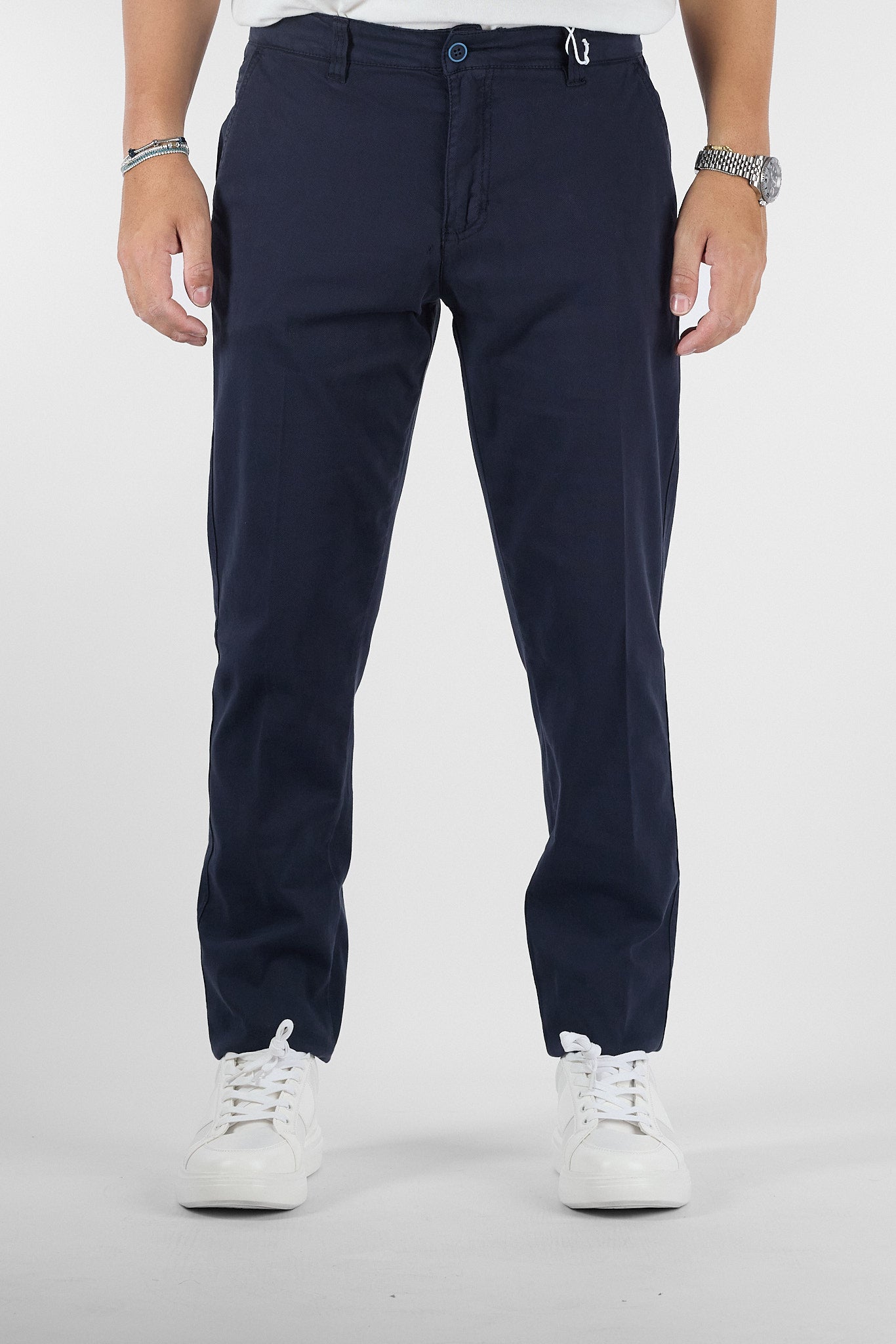 Pantalone Piquet Slim B016 | 2 per €50 | Blu
