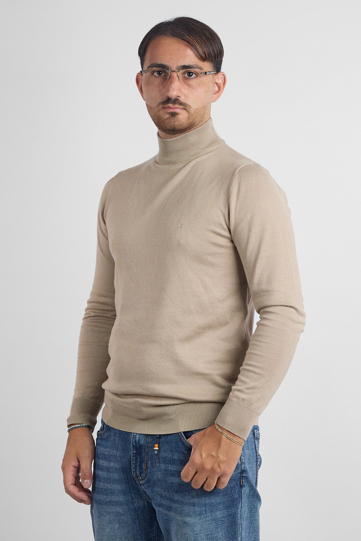 Pullover Lupetto 1/2 Collo Basic 6055 | 2 per €40 | Beige