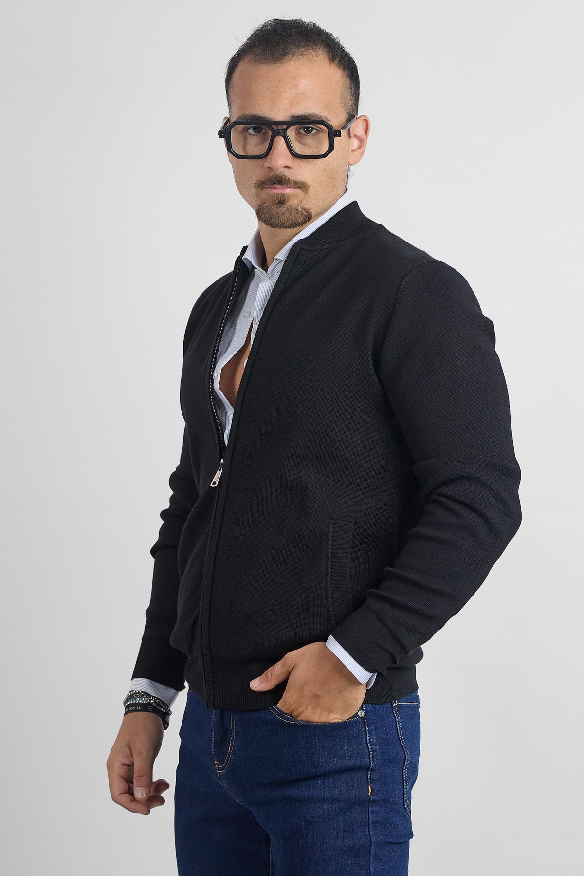 Cardigan College Full Zip 251060 | Nero