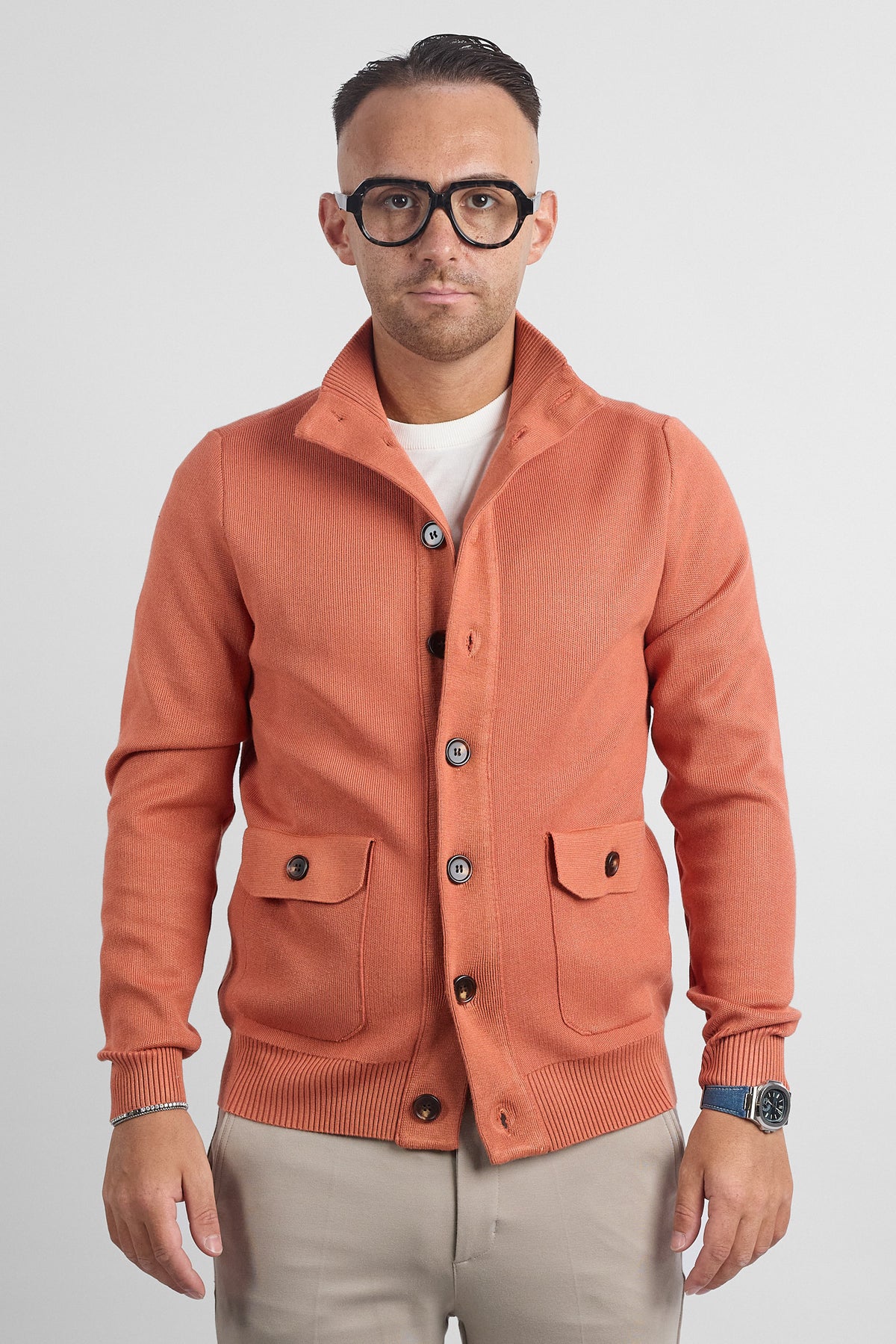 Cardigan Bottoni e Tasche 251069 | Mattone