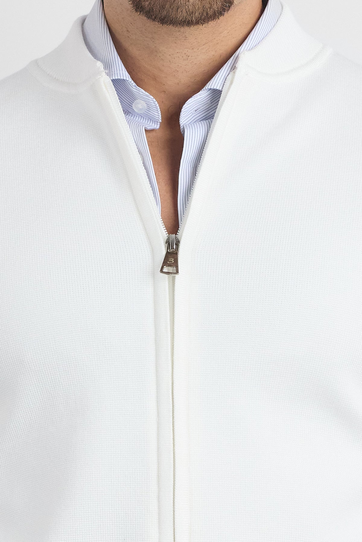 Cardigan College Full Zip 251060 | Bianco